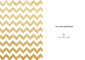 Felicitatiekaart met gouden chevron