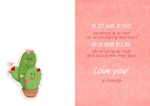 Liefdeskaart stuck on you cactus 