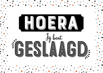 Geslaagd kaart hoera jij bent geslaagd 