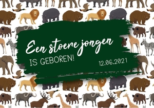 Felicitatiekaart dieren stoere jongen