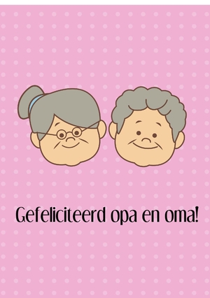 Gefeliciteerd opa en oma roze achtergrond