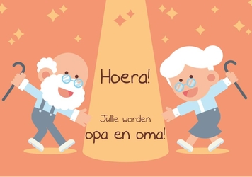 Kaart Hoera! Jullie worden opa en oma!