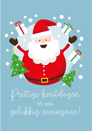 Kerstkaart vrolijke kerstman