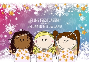 Kerstkaart drie engelen