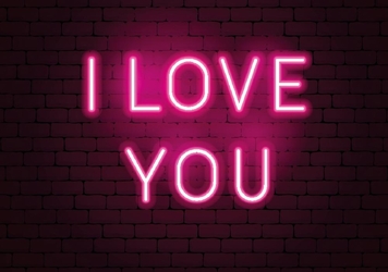 Neonsign met tekst i love you roze 