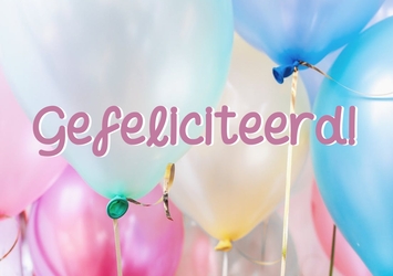 Felicitatie gekleurde ballonnen