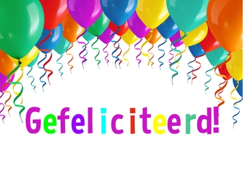 Gefeliciteerd met veel gekleurde ballonnen