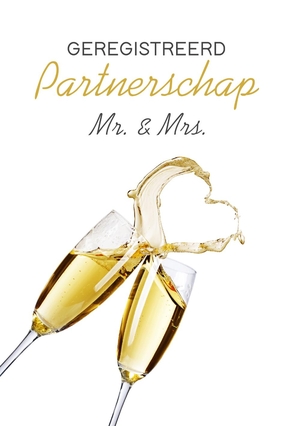 Geregistreerd partnerschap felicitatiekaart champagne