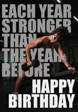 Verjaardagskaart each year stronger