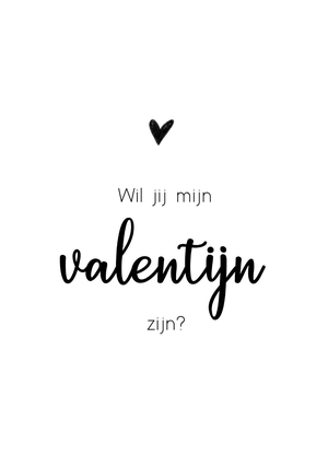 Valentijnskaart zwart wit