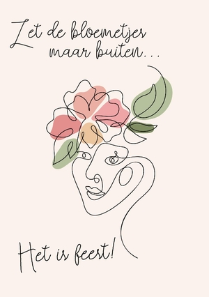 Line-art bloemen buiten zetten