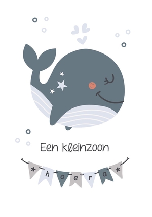 Felicitatie opa en oma kleinzoon walvis