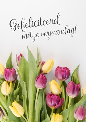 Verjaardagskaart tulpen