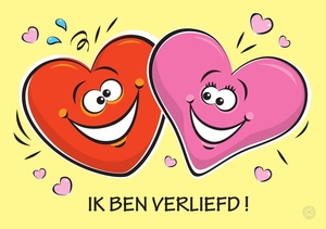 Liefde kaart hartjes ik ben verliefd