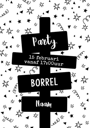 Party borrel zwart wit