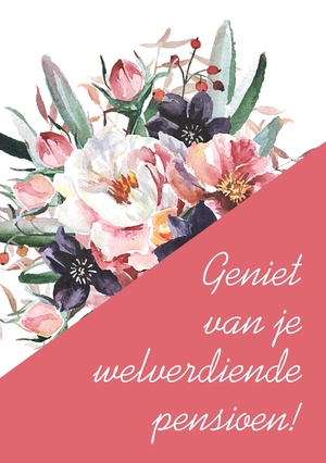 Pensioen felicitatie roze boeket