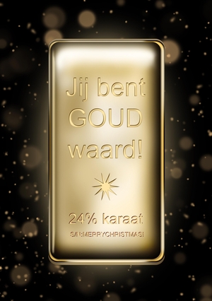 Kerstkaart Jij bent Goud waard