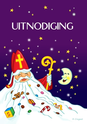 Sinterklaaskaart uitnodiging baard