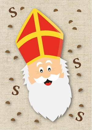 Sinterklaaskaart kruidnoten en Sinterklaas