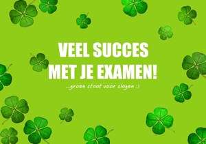 Succes kaart klavertje vier groen