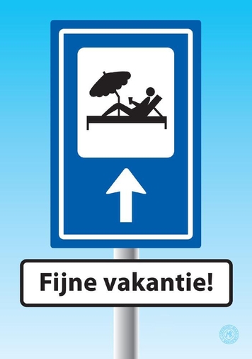 Vakantie kaart verkeersbord fijne vakantie