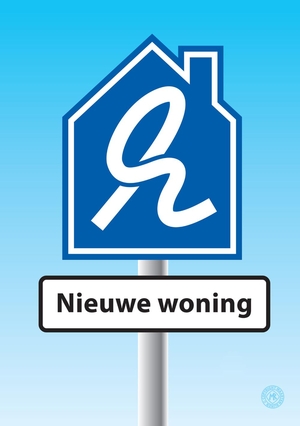 Verhuiskaart verkeersbord nieuwe woning