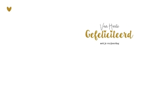 Verjaardagskaart van harte gefeliciteerd glitters goud