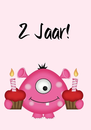 Verjaardagskaart-2-jaar-monster-roze-mak17052305v