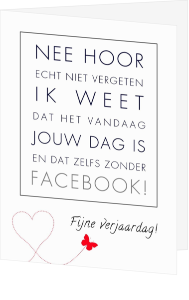 Wonderlijk Verjaardagskaart Facebook mak16001 | Kaartjeposten.nl SU-13