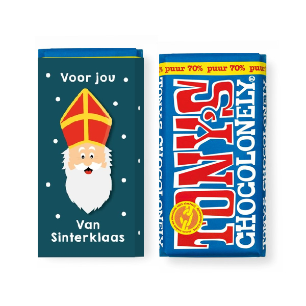 Sinterklaas Tony's Chocolonely met eigen wikkel