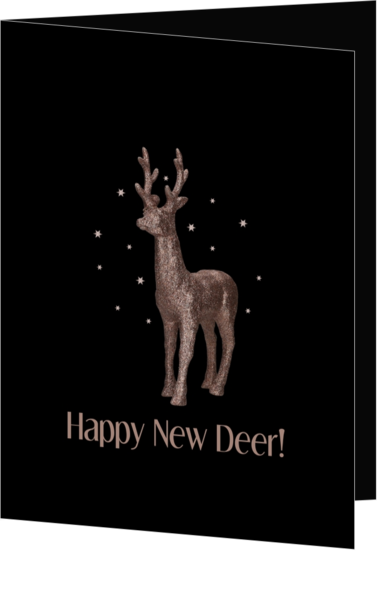 Nieuwjaarskaart happy new deer