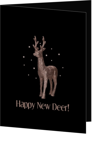 Nieuwjaarskaart happy new deer