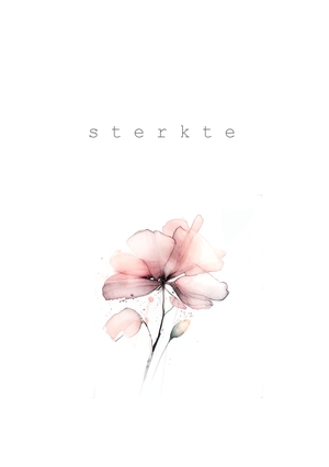 Sterkte kaartje met watercolorbloem