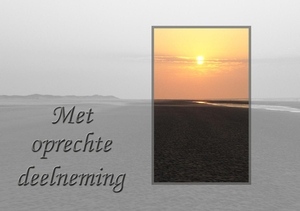 Condoleance kaart ondergaande zon strand