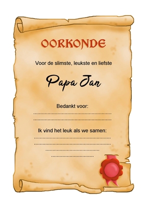 oorkonde voor papa 