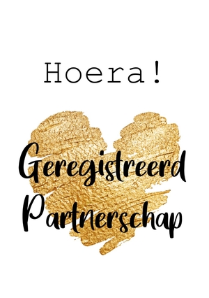 Geregistreerd partnerschap felicitatiekaart gouden hart