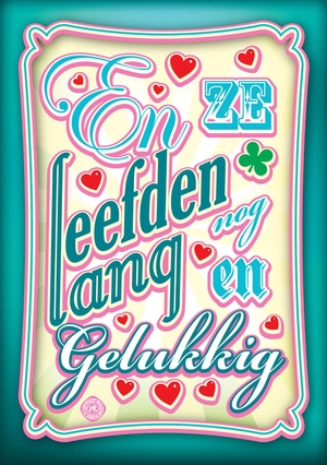 Felicitatiekaart typografisch lang en gelukkig