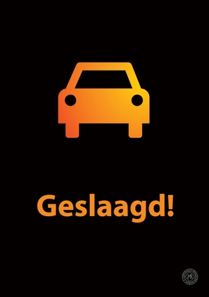 Rijbewijs kaart geslaagd zwart oranje