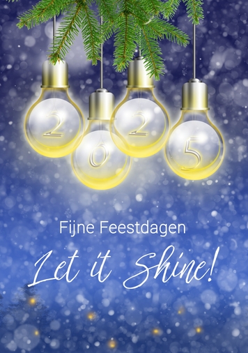 Kerstkaart Let it shine 2025 licht.