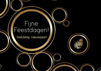 Kerstkaart chique gouden ringen