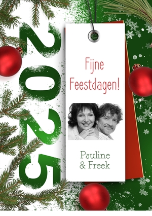 Kerstkaart label en foto 2025