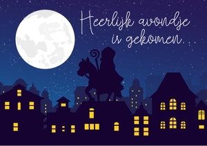 Sinterklaaskaart heerlijk avondje is gekomen