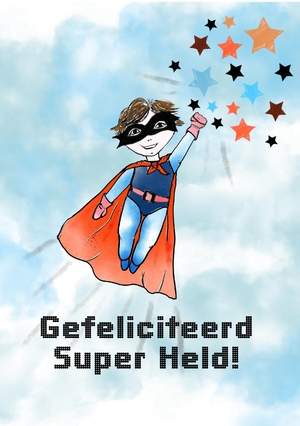 Verjaardagskaart voor een super held